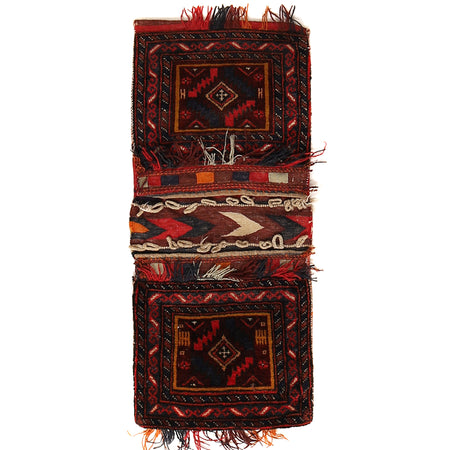 Afghan Baluch Saddle Bag Rug 1' 4" x 2' 11" ft / 41 x 89 cm - No. R21687