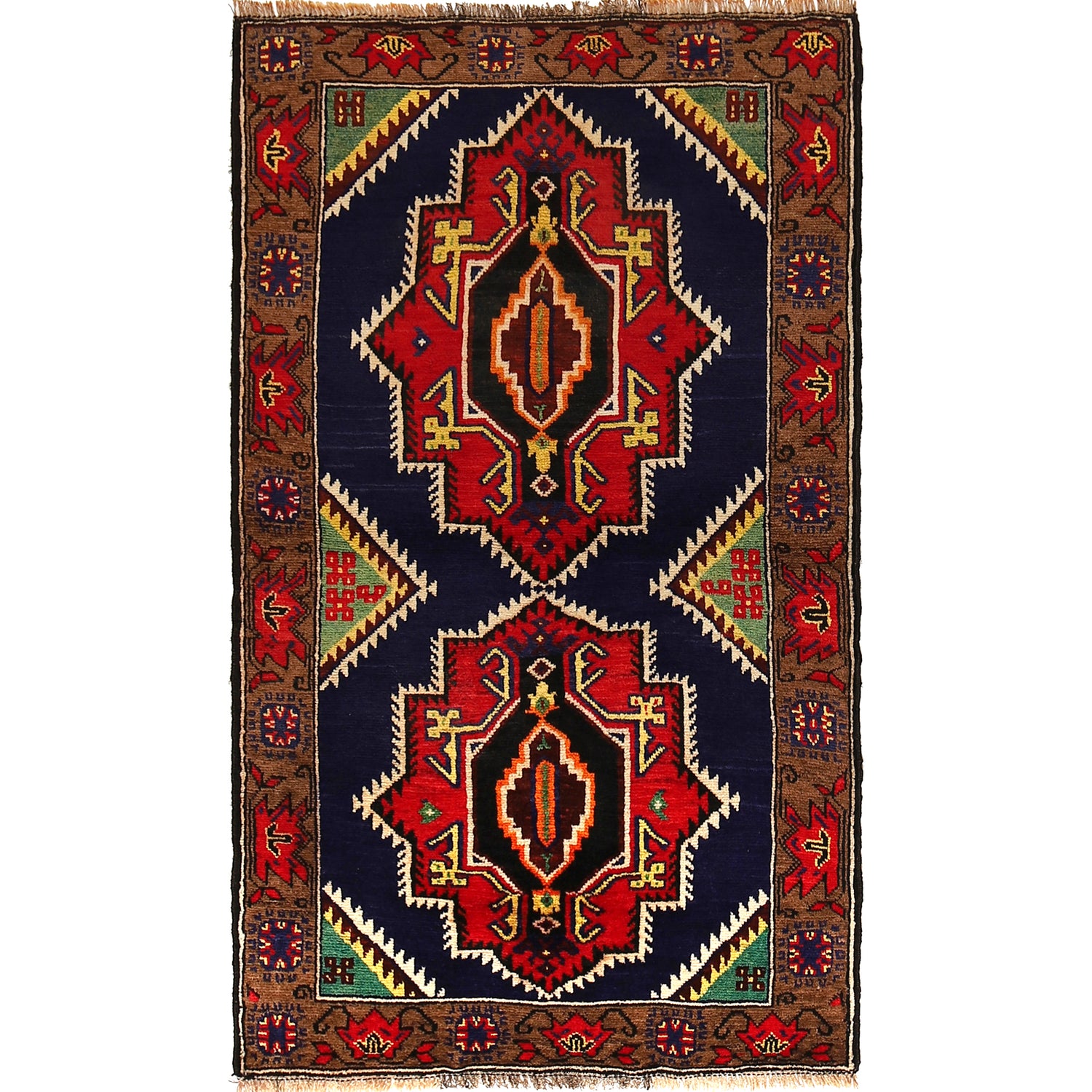 Hand Knotted Baluchi Rug 2' 10" x 4' 9" ft / 87 x 145 cm - No. R21985