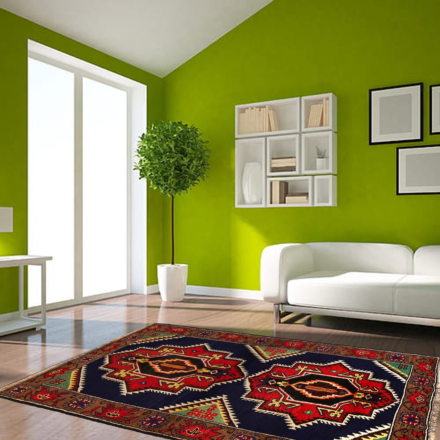 Hand Knotted Baluchi Rug 2' 10" x 4' 9" ft / 87 x 145 cm - No. R21985