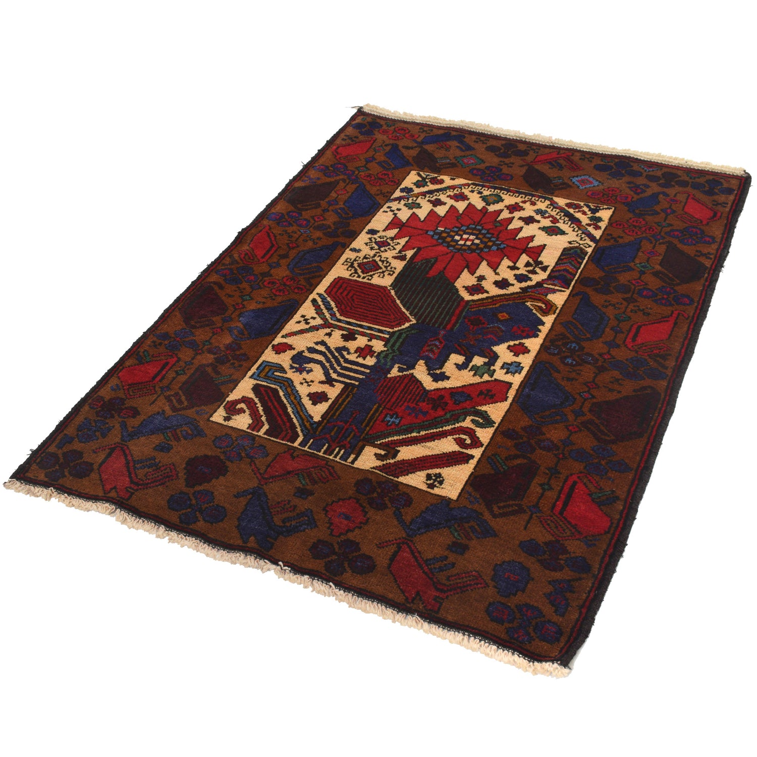 Baluch Small Size Rug 3' 3" x 4' 6" ft / 100 x 136 cm - No. R21986