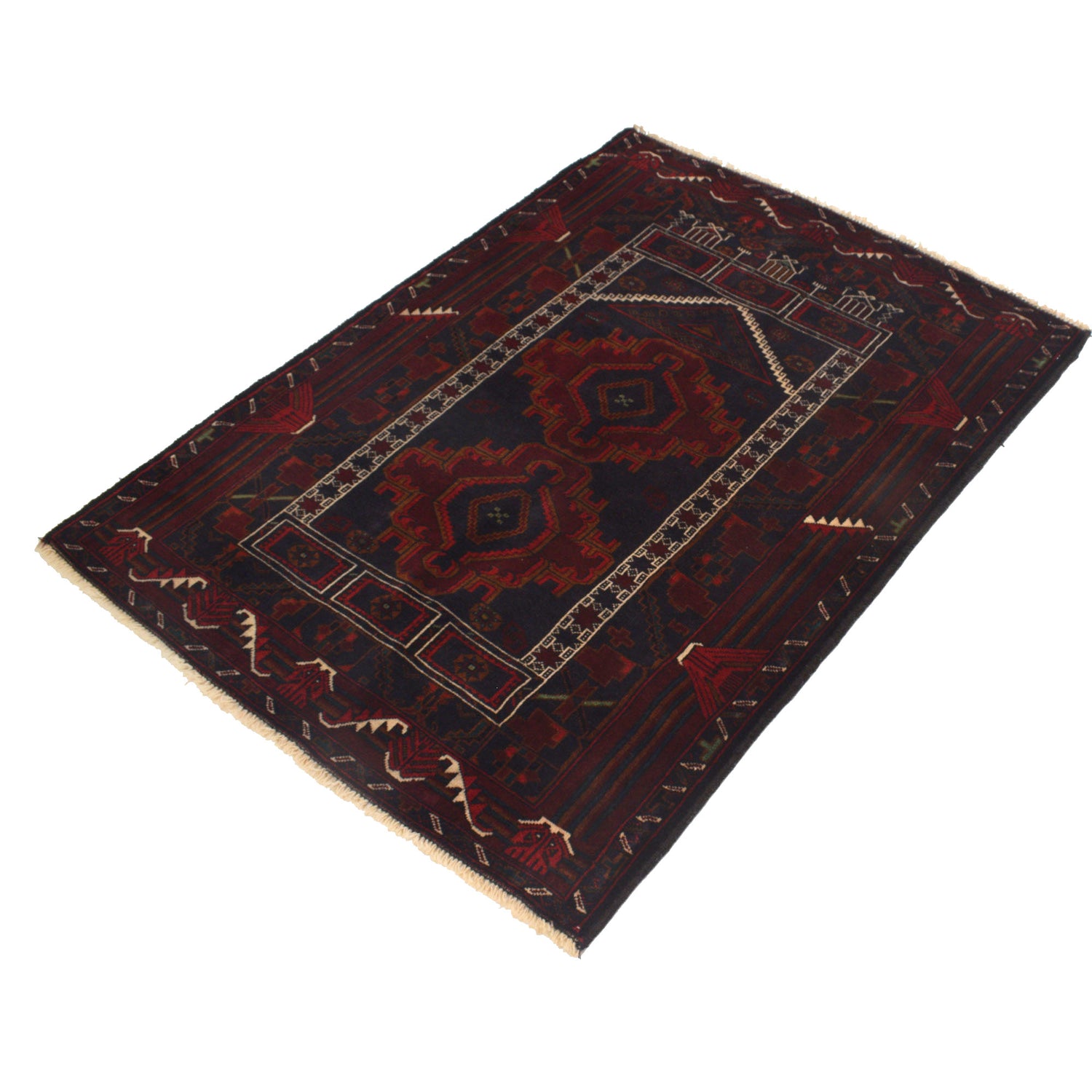 Hand Knotted Prayer Rug 3' 3" x 4' 4" ft / 98 x 133 cm - R21990