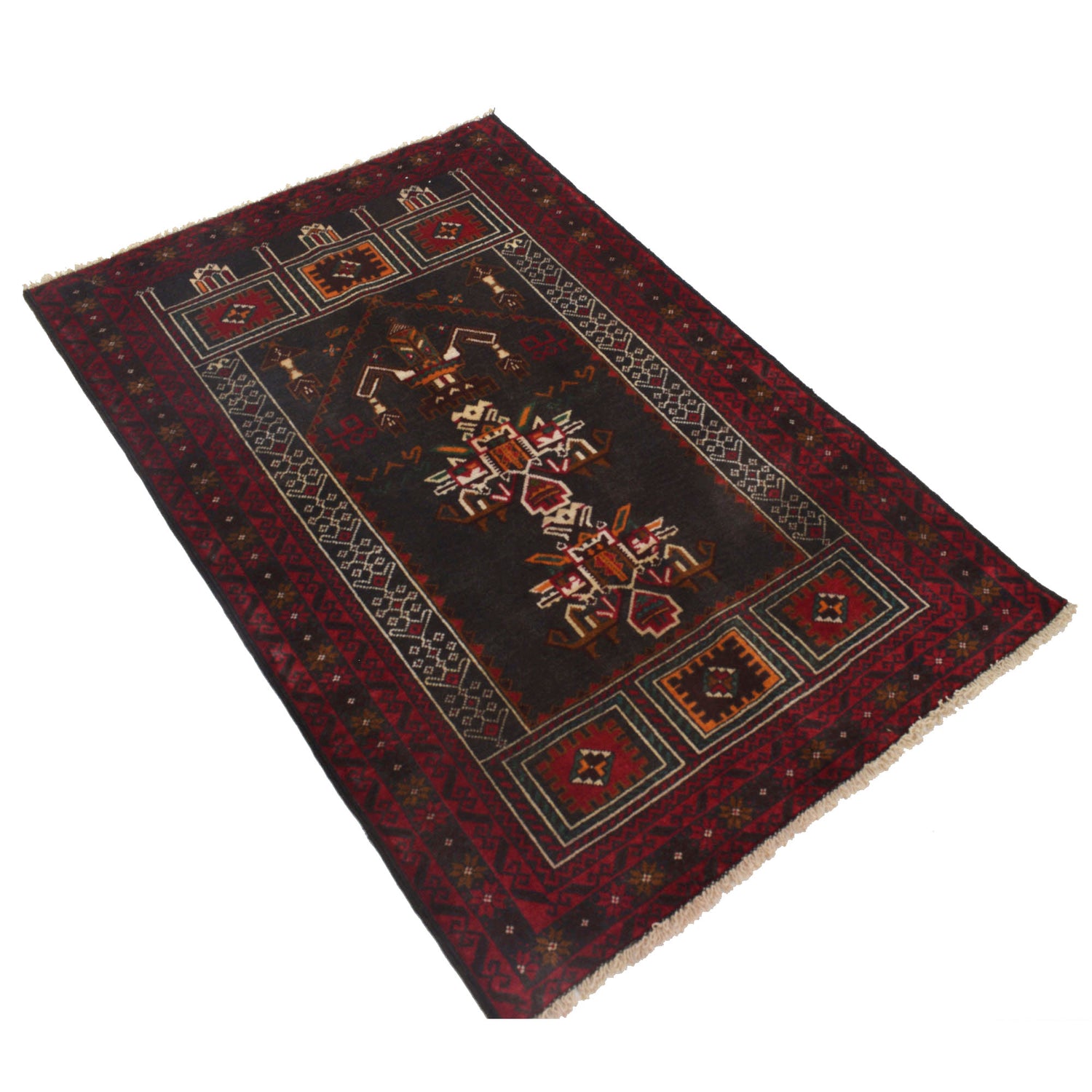 Muslim Prayer Rug 3' 0" x 4' 6" ft / 91 x 138 cm - R21991