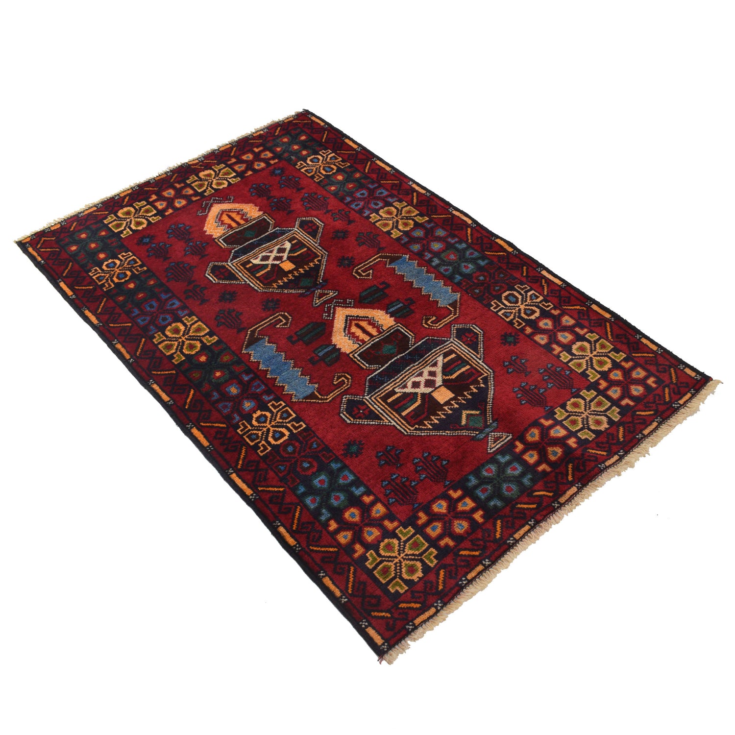 Tribal Baloch Rug 3' 0" x 4' 8" ft / 92 x 141 cm - No. R21997