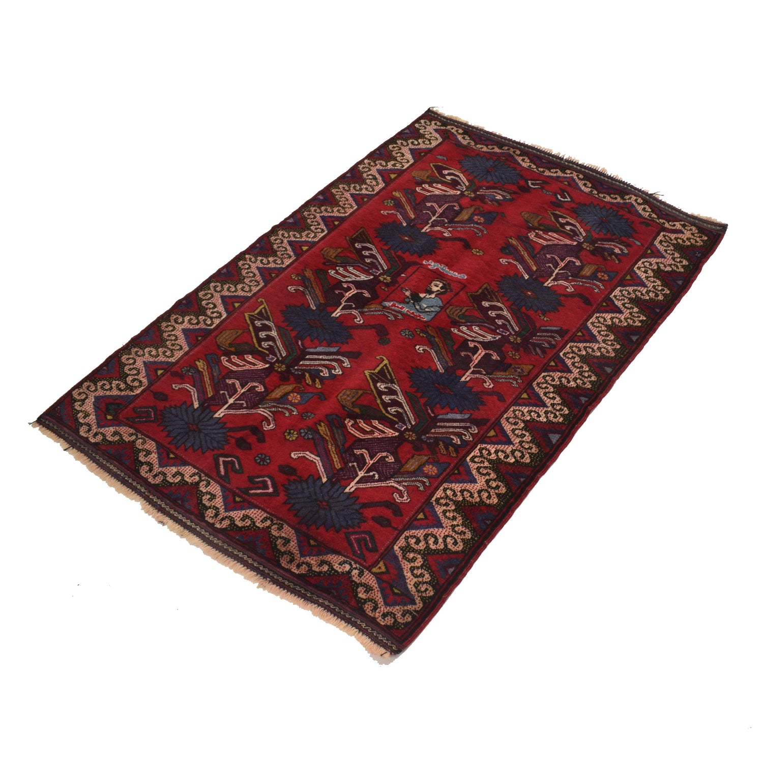 Hand Knotted Baluchi Rug 2' 10" x 4' 2" ft / 86 x 126 cm - No. R21999