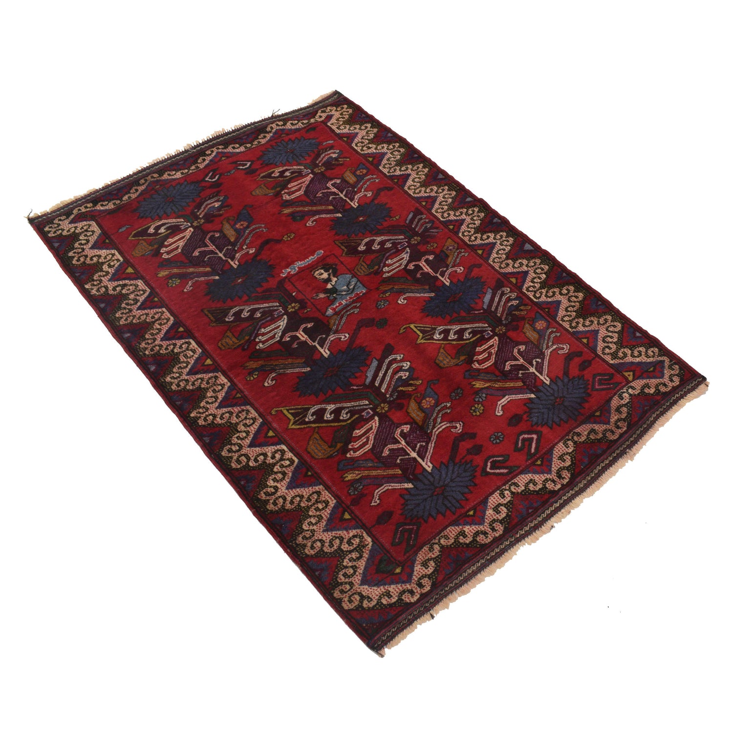 Hand Knotted Baluchi Rug 2' 10" x 4' 2" ft / 86 x 126 cm - No. R21999