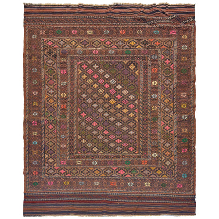 Handmade Flatweave Kilim 5' 3" x 7' 4" ft / 160 x 223 cm - No. R22252