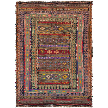 Handmade Flatweave Kilim 4' 4" x 6' 4" ft / 131 x 192 cm - No. R22253