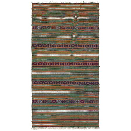 Hand Knotted Laghari Kilim 2' 10" x 4' 6" ft / 87 x 136 cm - No. R22276