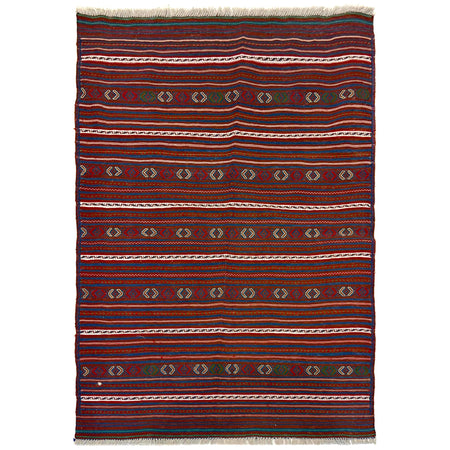 Traditional Flat Weave Kilim 3' 3" x 4' 5" ft / 100 x 135 cm - No. R22277