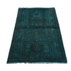 Hand Knotted Overdyed Prayer Rug 2' 11" x 4' 4" ft / 90 x 132 cm - No. R22793