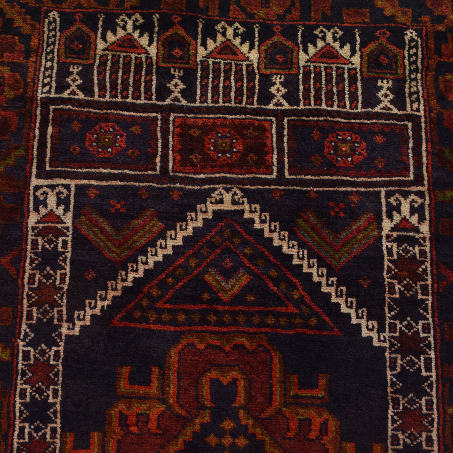 Handmade Prayer Rug 2' 11" x 5' 2" ft / 89 x 157 cm - R22869