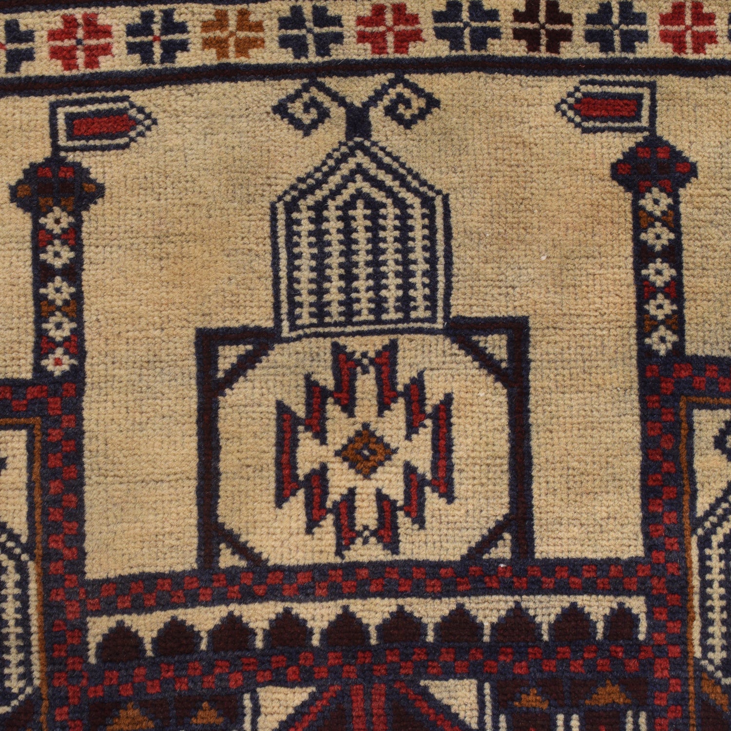 Handmade Prayer Rug 2' 9" x 4' 7" ft / 83 x 139 cm - R22881