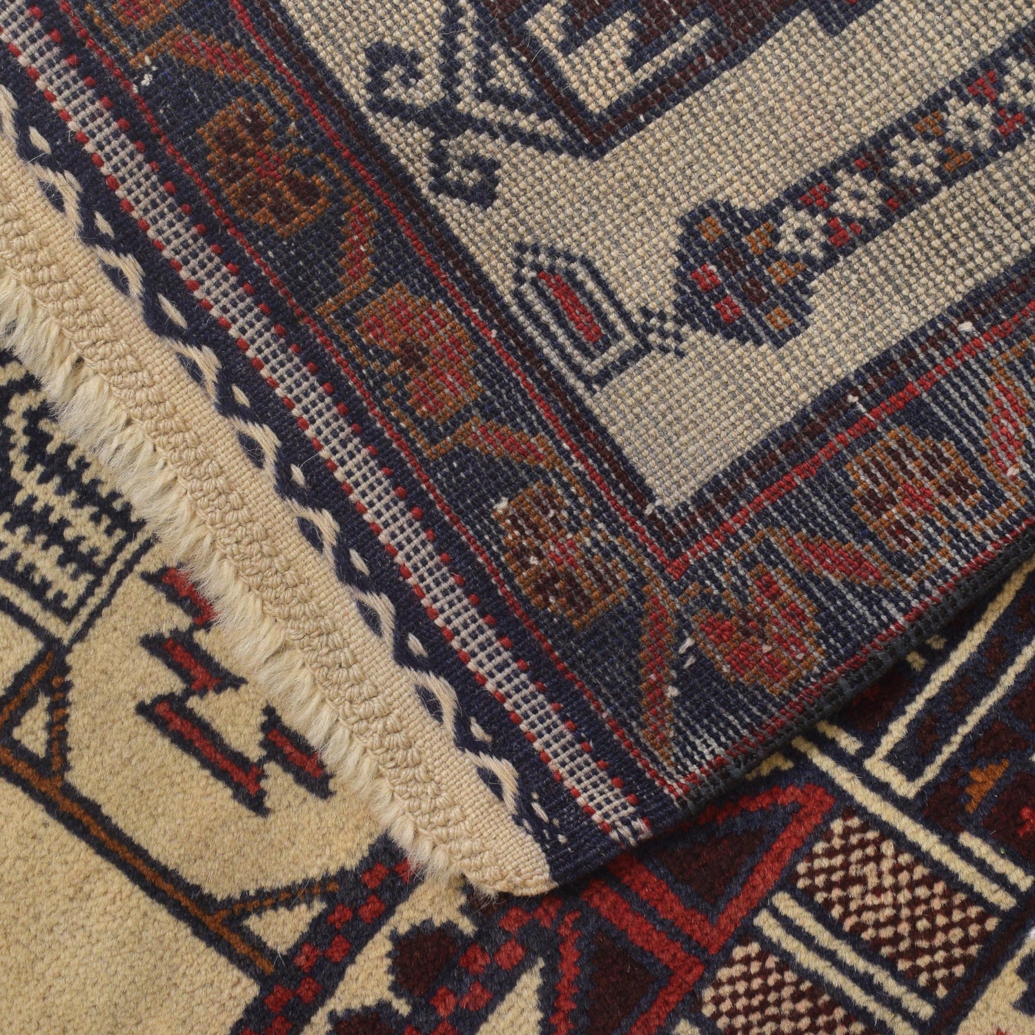 Handmade Prayer Rug 2' 9" x 4' 7" ft / 83 x 139 cm - R22881