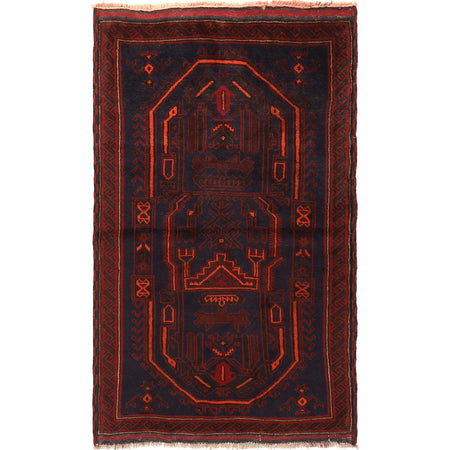 Traditional Baloch Rug 2' 10" x 4' 9" ft / 87 x 144 cm - No. R22947