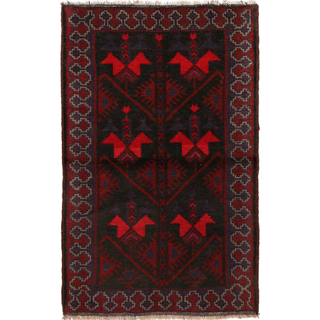 Traditional Baloch Rug 2' 10" x 4' 6" ft / 86 x 138 cm - No. R22953