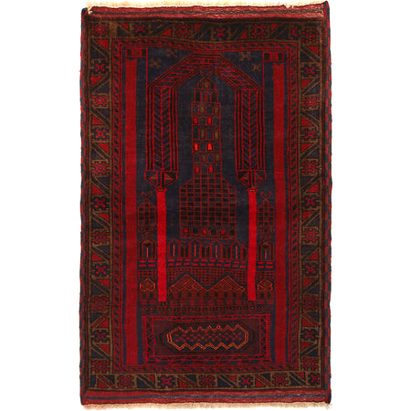 Fine Quality Prayer Rug 3' 1" x 4' 9" ft / 95 x 146 cm - R22956