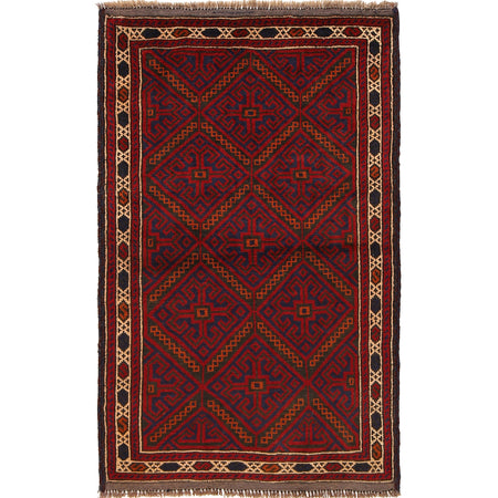 Traditional Baloch Rug 3' 1" x 4' 12" ft / 93 x 152 cm - No. R22957
