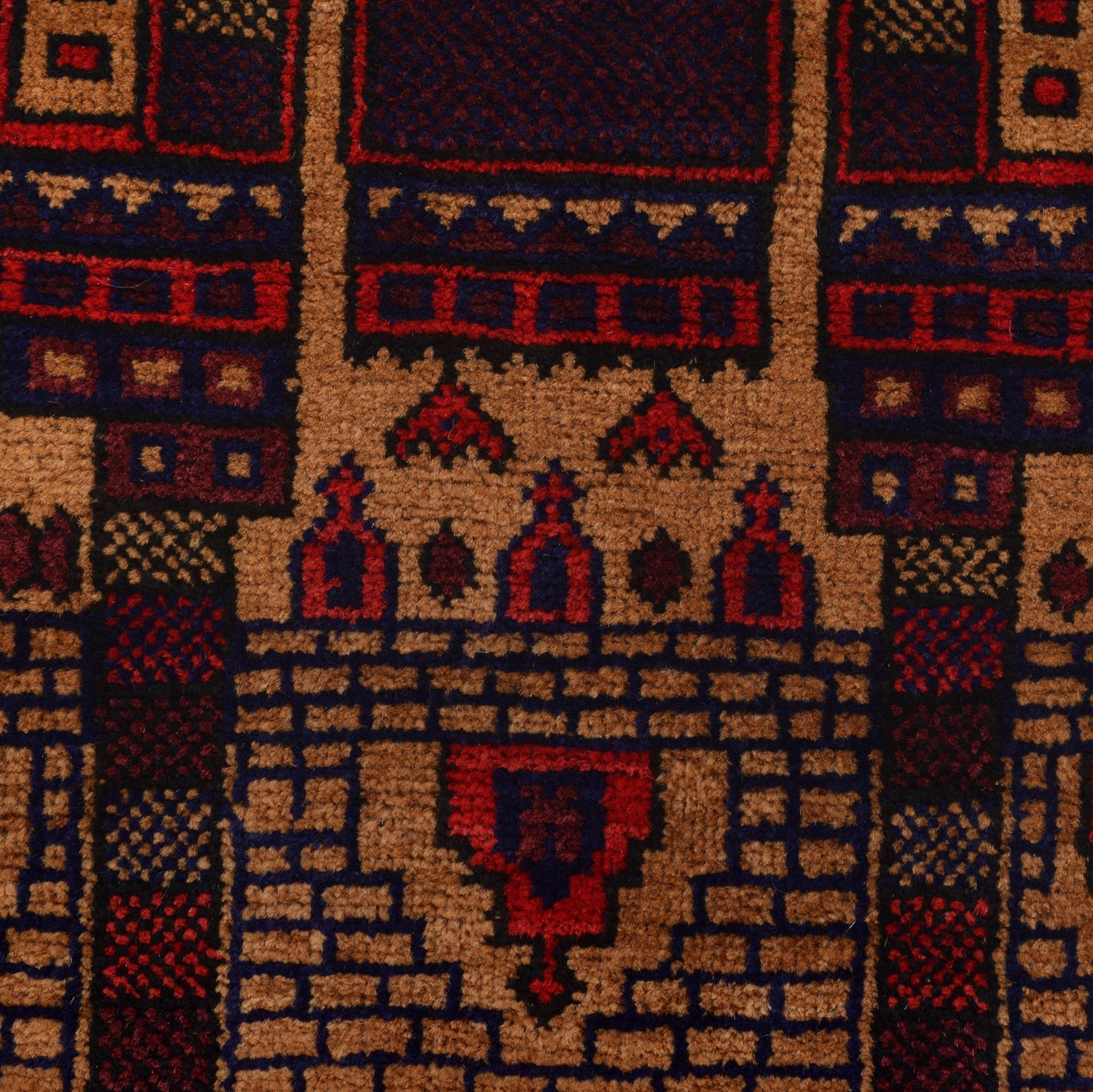 Handmade Prayer Rug 2' 6" x 4' 2" ft / 77 x 128 cm - No. R23703