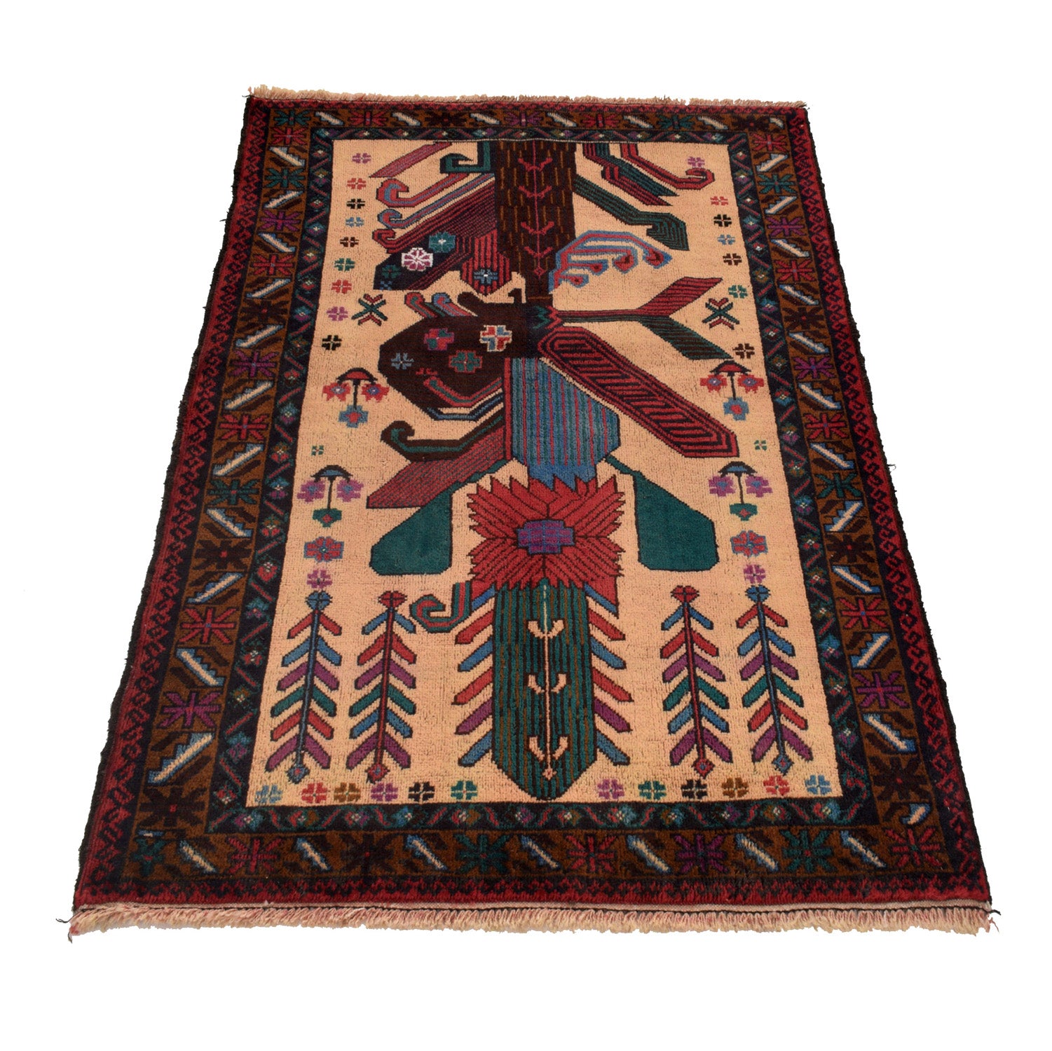 Hand Knotted Baluchi Rug 2' 11" x 4' 4" ft / 89 x 133 cm - No. R23722