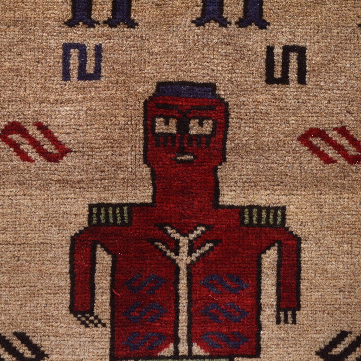 Hand Made Animal Pictorial Area Carpet 4' 3" x 5' 7" ft / 129 x 170 cm - No. R23766