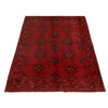 Red Color Afghan Area Rug 4' 10" x 6' 6" ft / 148 x 199 cm - No. R24192