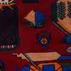 Red Baluchi Rug 3' 4" x 4' 9" ft / 102 x 144 cm - No. R24198