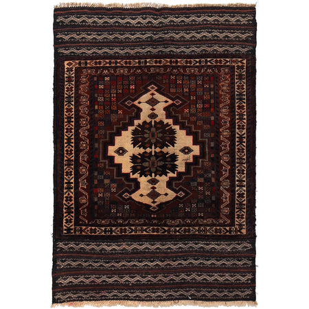 Hand Knotted Baluchi Rug 3' 3" x 4' 8" ft / 98 x 143 cm - No. R24363