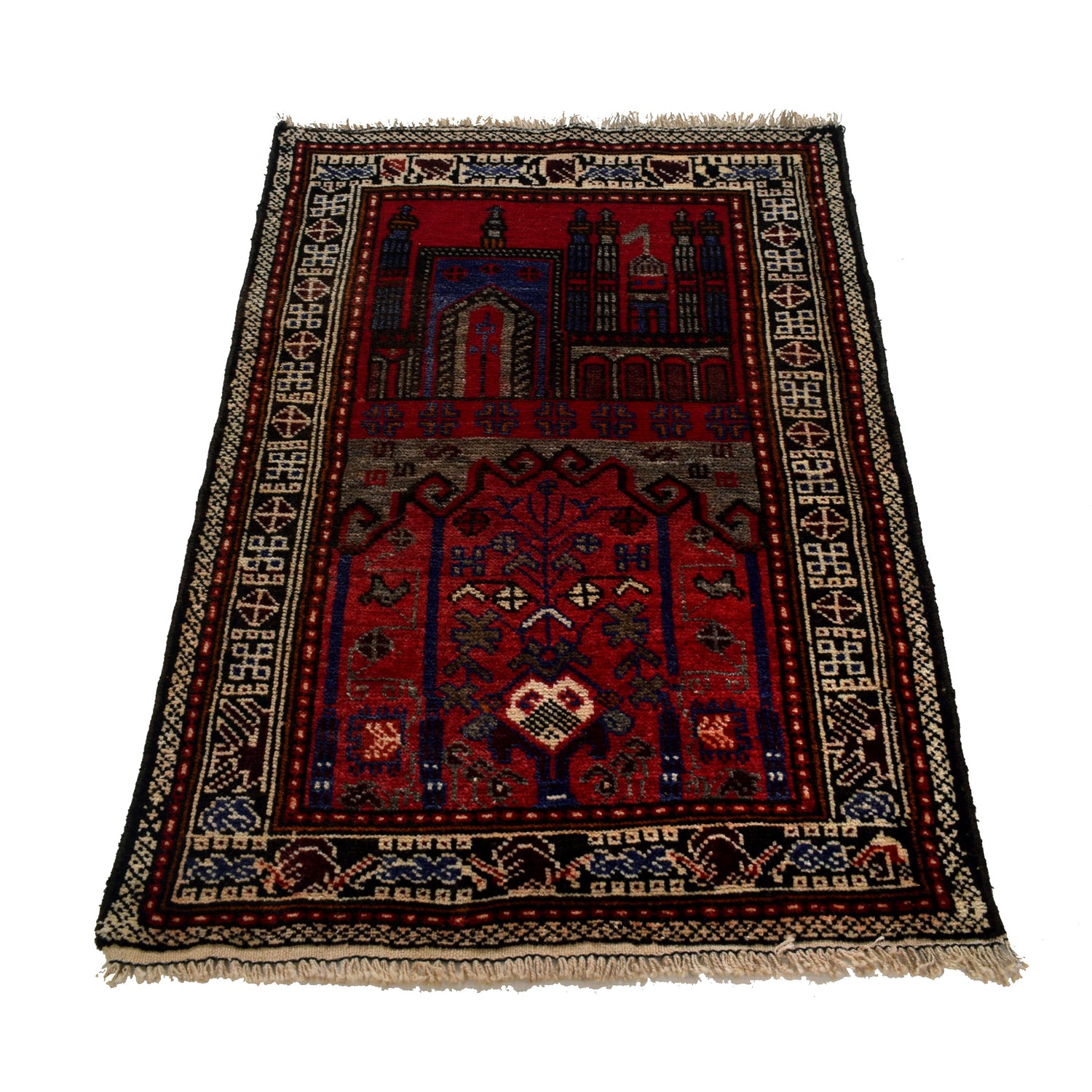Prayer Rud Small Wool Islamic Prayer Rug 3'x5' - Handmade – ALLRUGO