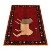 Hand Made Animal Pictorial Carpet 3' 0" x 4' 6" ft / 92 x 138 cm - No. R24787