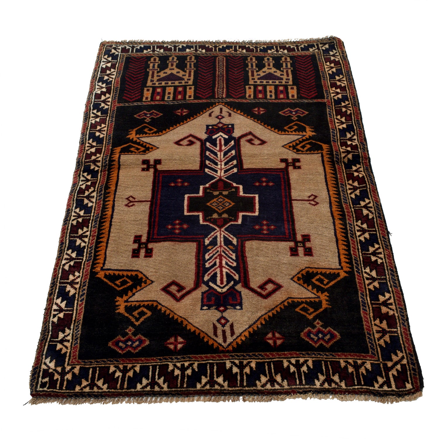 Muslim Prayer Rug 3' 0" x 4' 10" ft / 92 x 148 cm - R24908