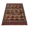 Handmade Afghan War Area Rug 4' 3" x 6' 4" ft / 129 x 194 cm - No. R24916