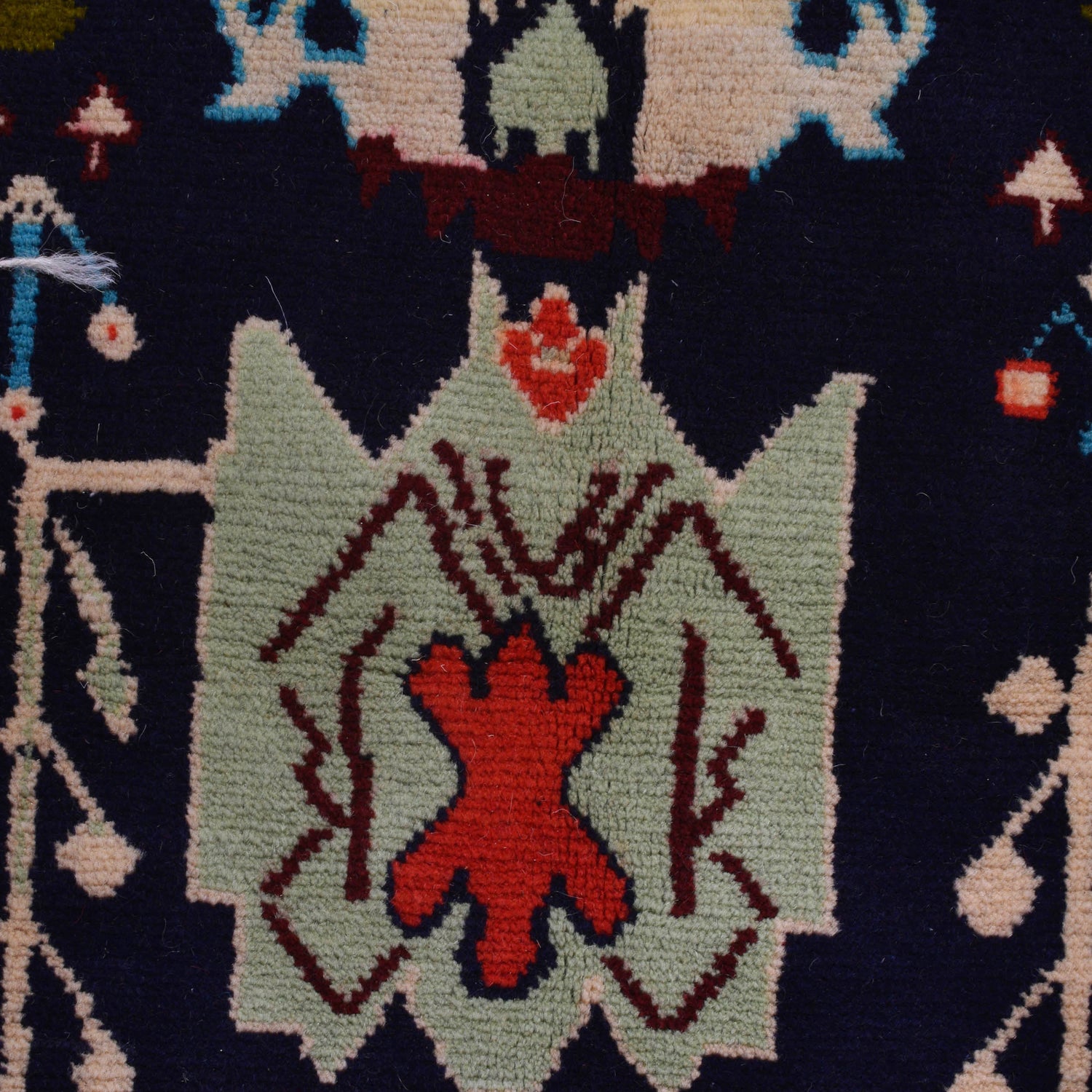 Hand Knotted Kohistani Carpet 5' 6" x 7' 8" ft / 167 x 234 cm - No. R25332