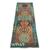 Hand Woven Wool Kelim 2' 2" x 6' 6" ft / 67 x198 cm - No. R26042