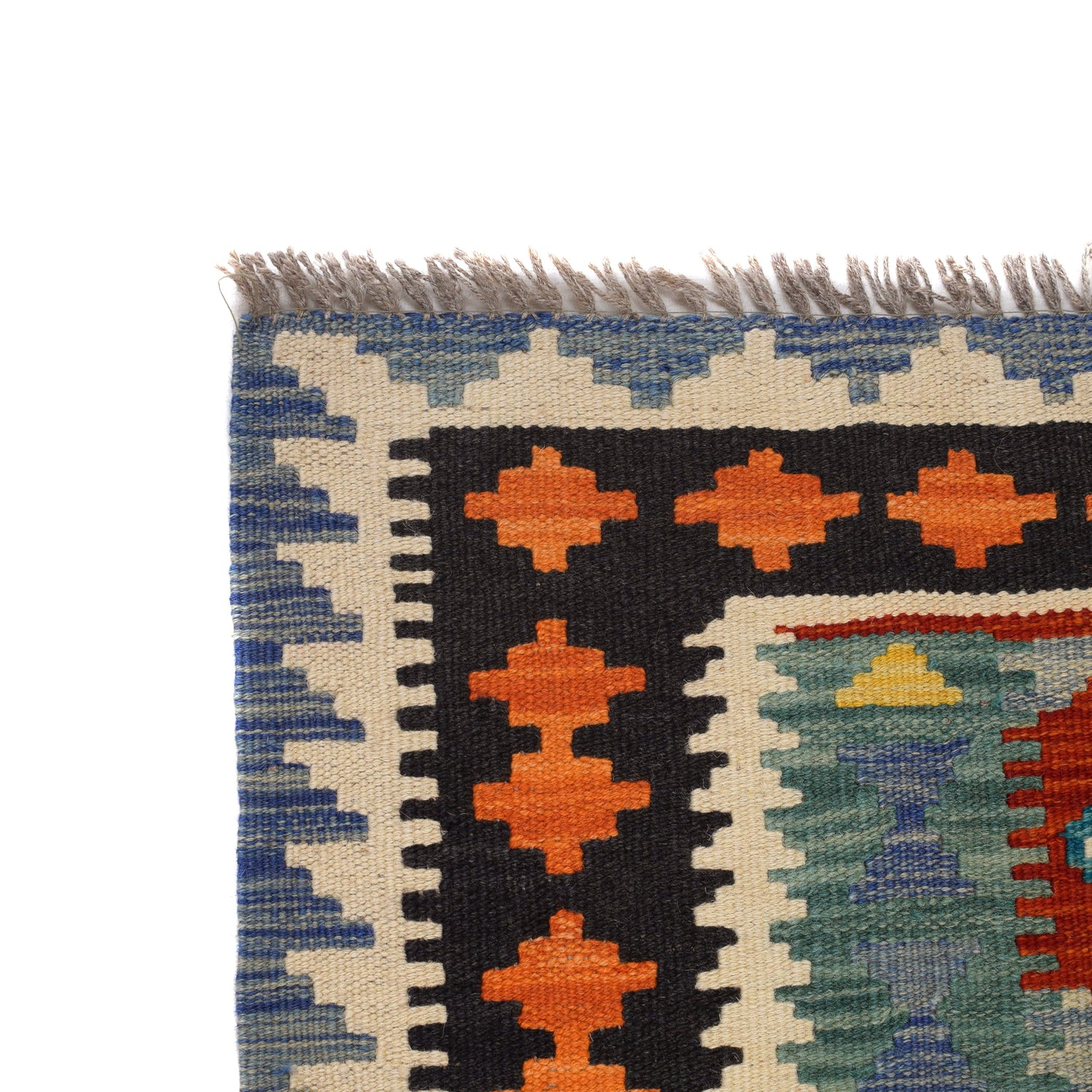 Hand Woven Wool Kelim 4' 4" x 6' 0" ft / 133 x 184 cm - No. P26247