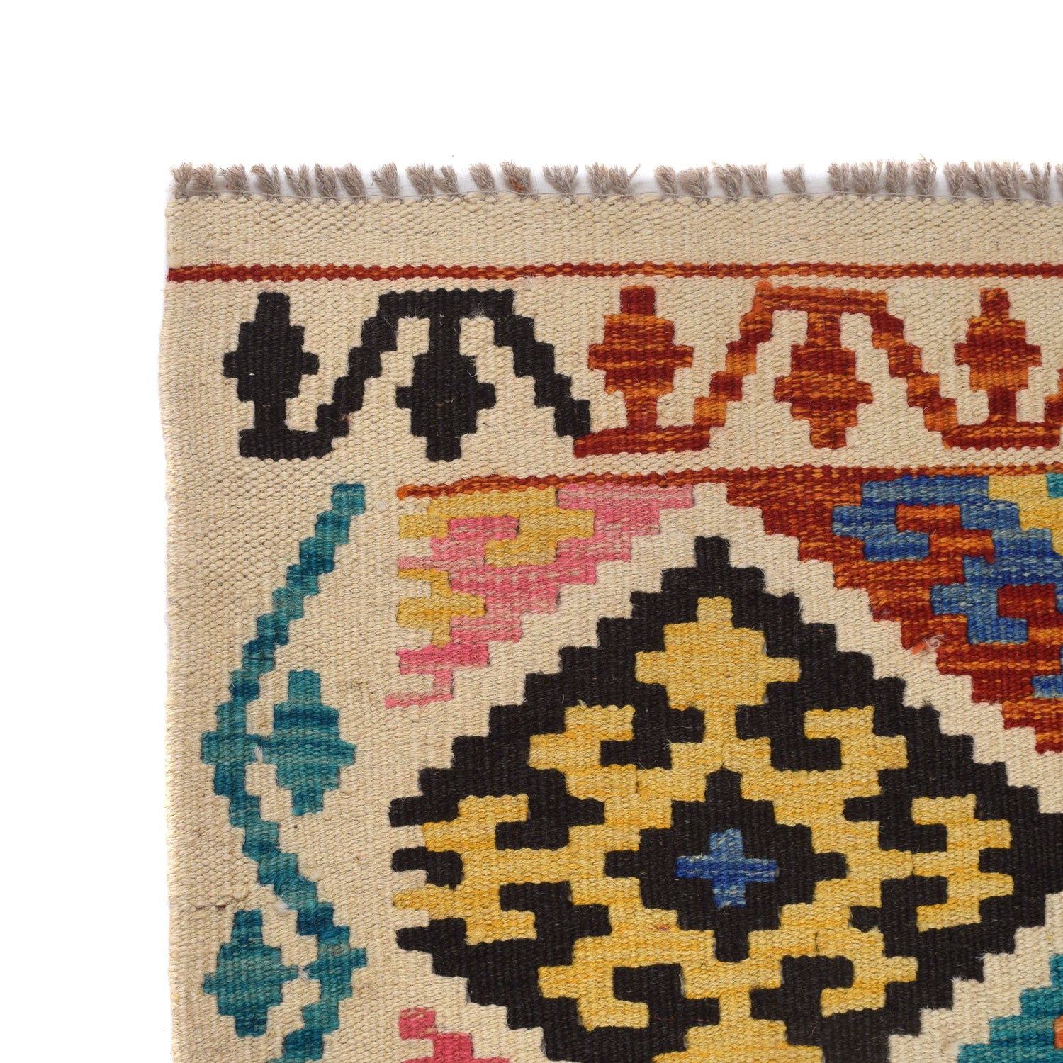 Hand Woven Wool Kelim 4' 9" x 6' 3" ft / 146 x 190 cm - No. R26248