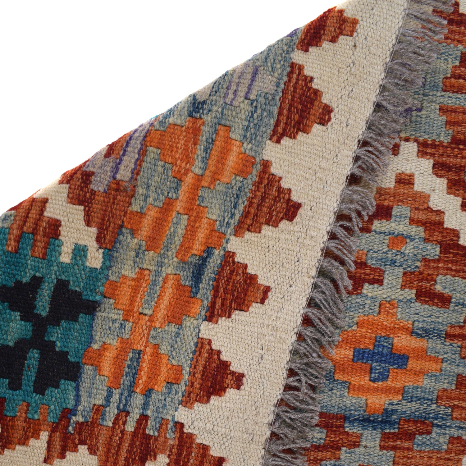 Hand Woven Wool Kelim 4' 1" x 5' 8" ft / 124 x 173 cm - No. P26250