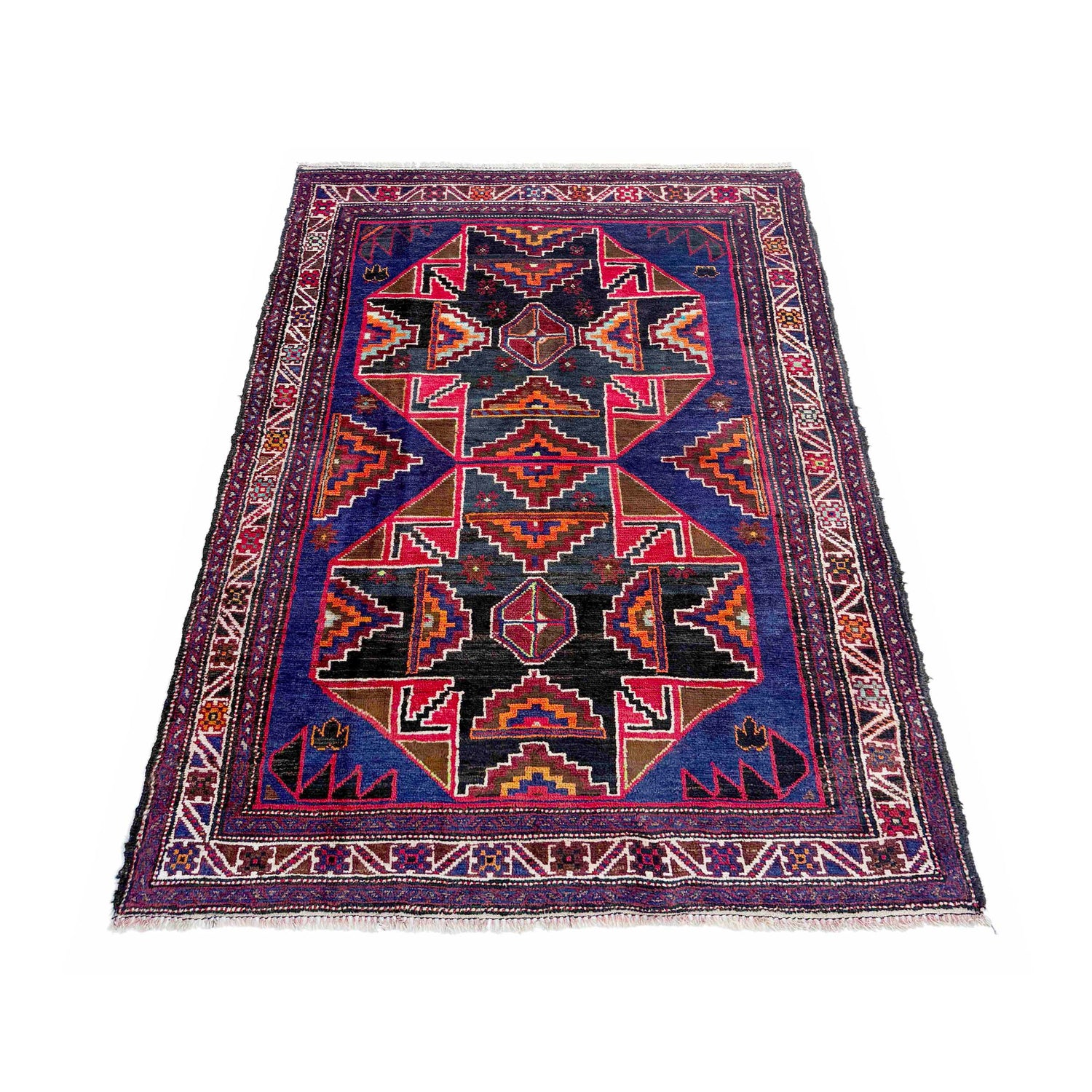 Hand Knotted Baluchi Rug 3' 7" x 6' 3" ft / 110 x 190 cm - No. R36706
