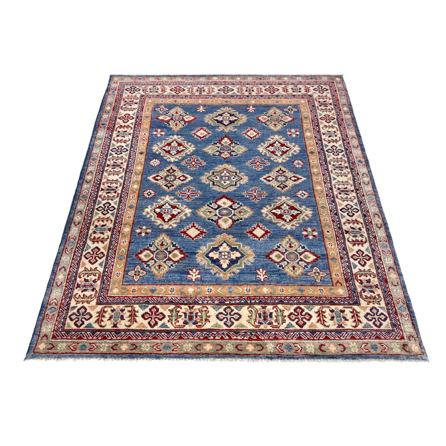 Hand knotted Kazak Carpet 4' 9" x 6' 4" ft / 144 x 194 cm - No. R37361