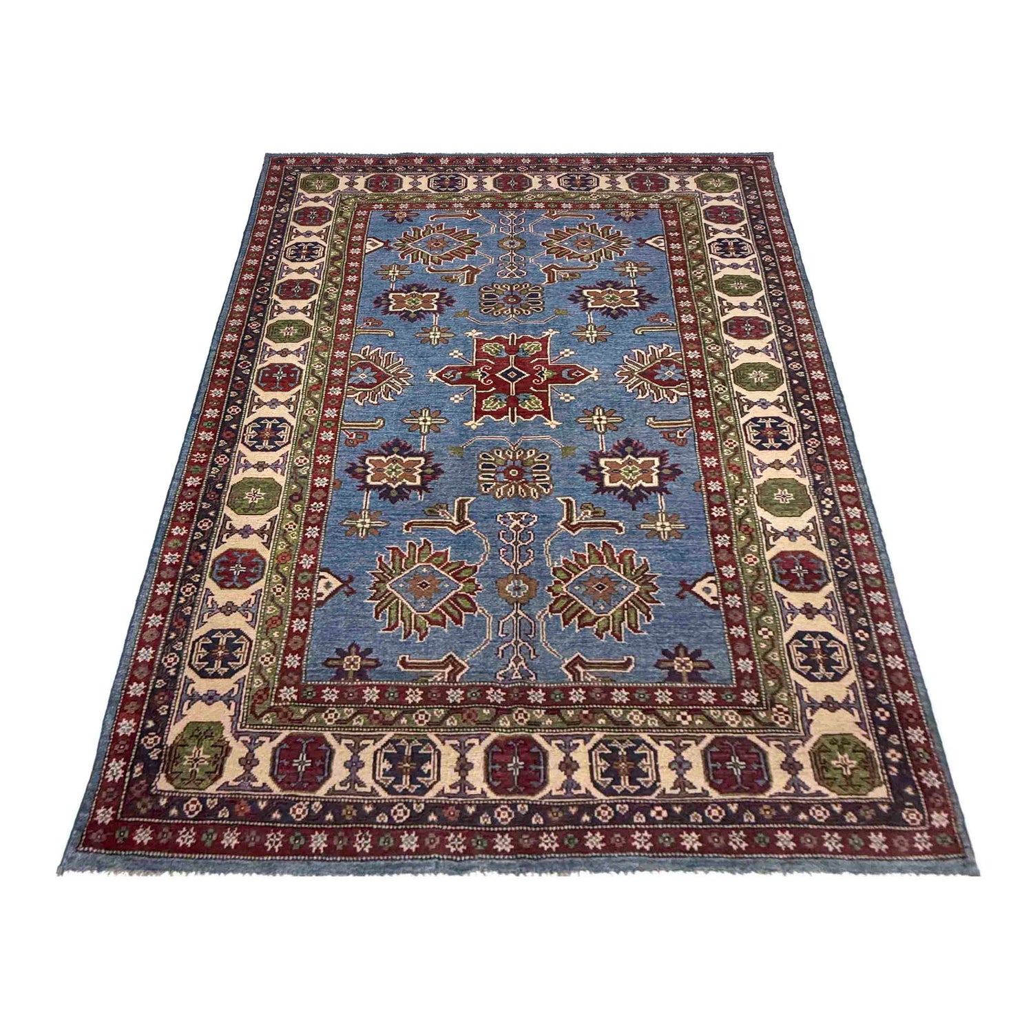 Blue Color Kazak Rug 4' 9" x 7' 10" ft / 146 x 239 cm - No. R37366