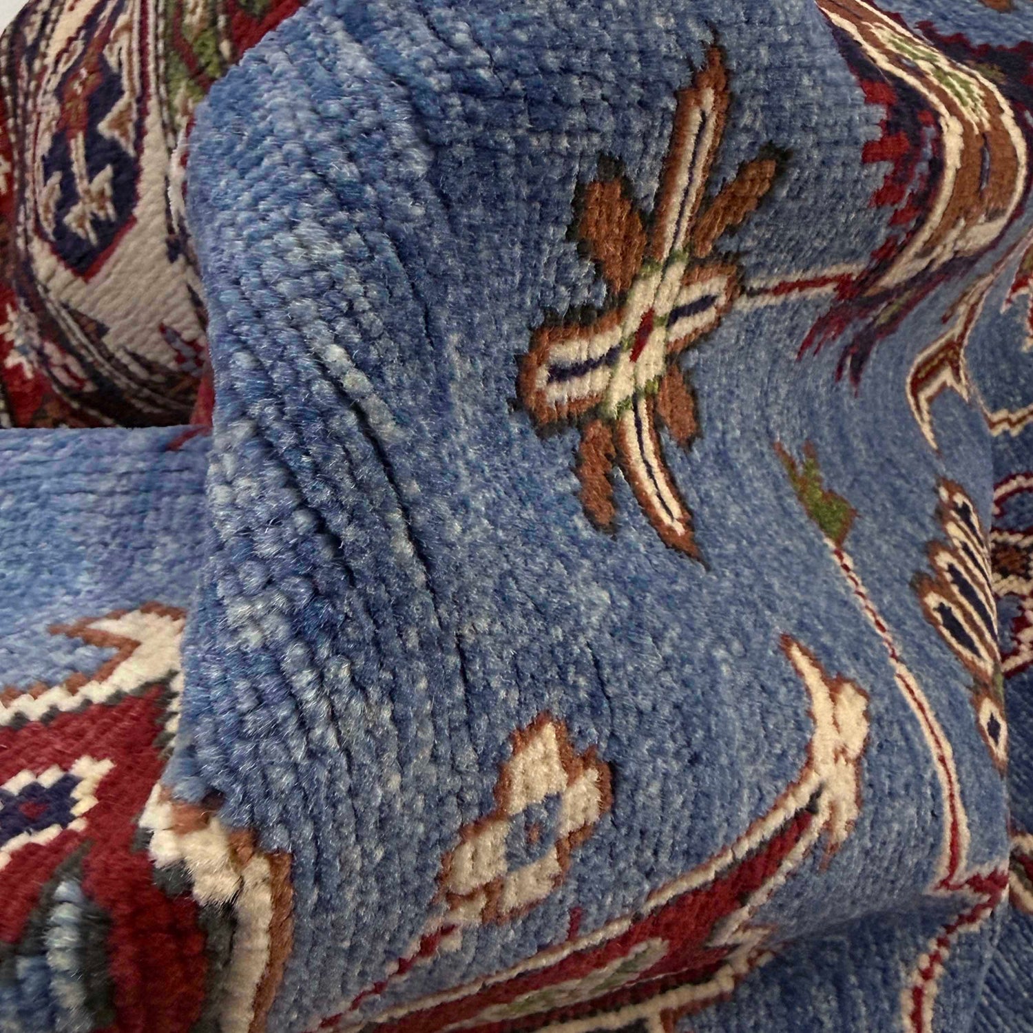 Blue Color Kazak Rug 4' 9" x 7' 10" ft / 146 x 239 cm - No. R37366
