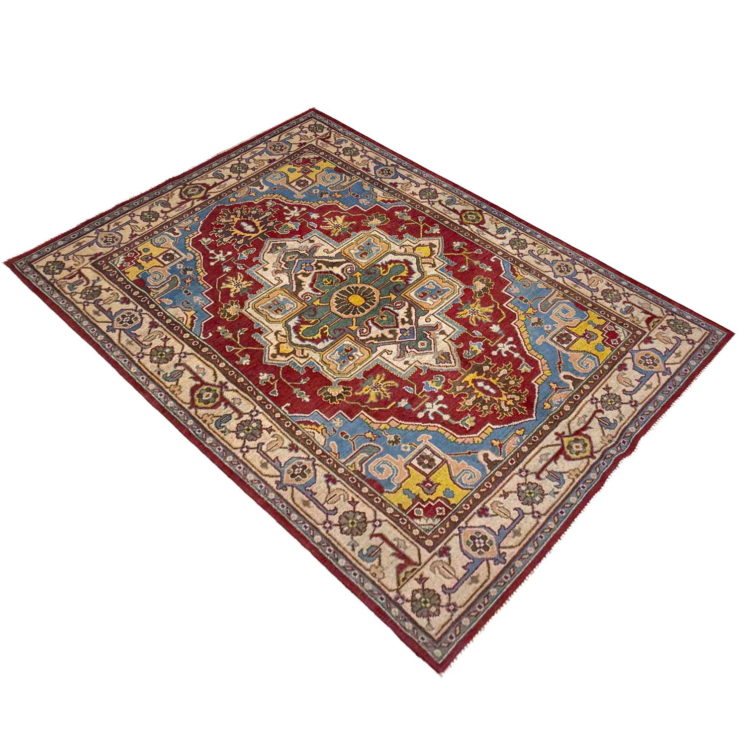 Hand Woven Heriz Design Carpet 4' 11" x 7' 8" ft / 150 x 233 cm - No. R37370