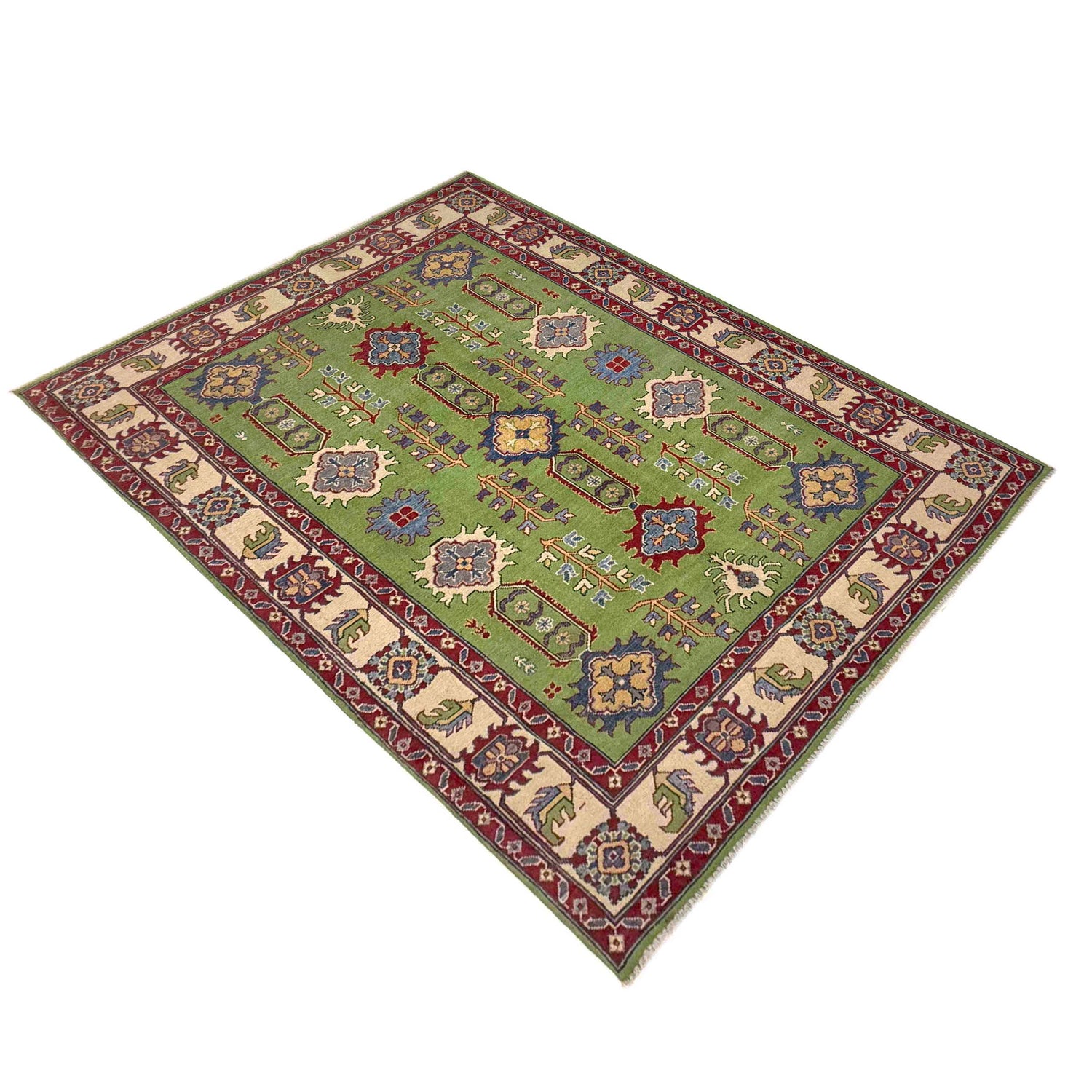Handmade Kazak Area Rug 5' 8" x 8' 4" ft / 173 x 253 cm - No. R37374
