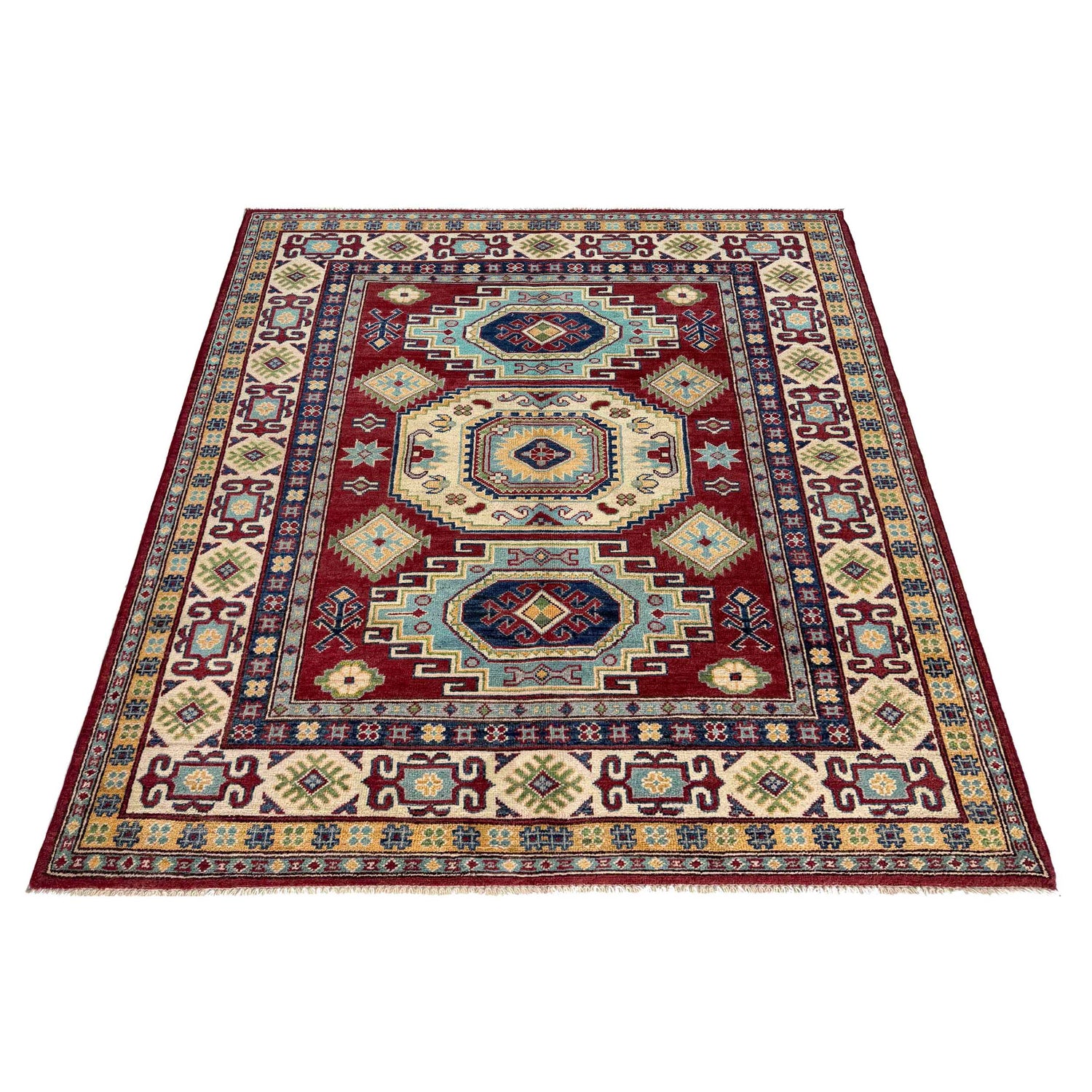Hand knotted Kazak Rugs 5' 0" x 6' 6" ft / 153 x 198 cm - No. R37377
