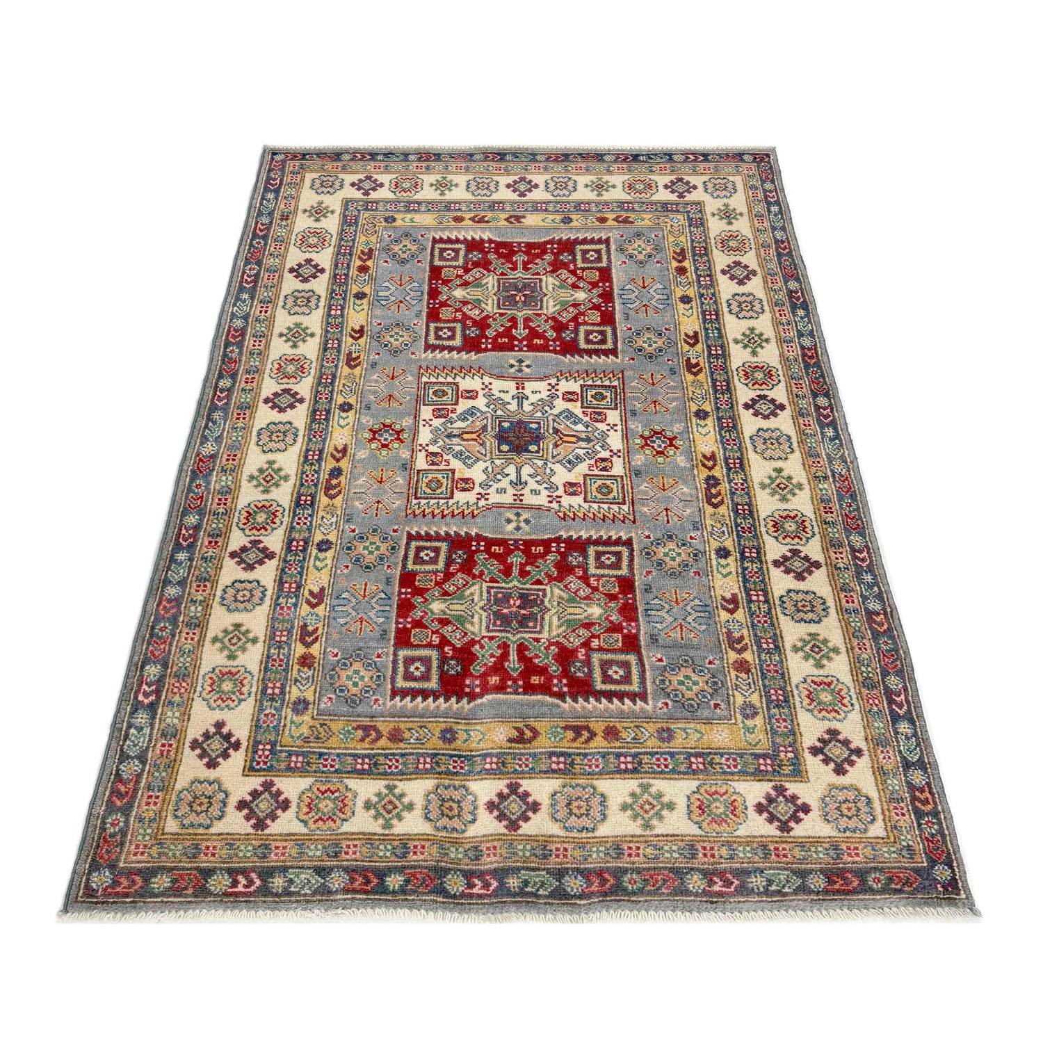 Hand knotted Kazak Rugs 3' 9" x 6' 7" ft / 115 x 200 cm - No. R37378