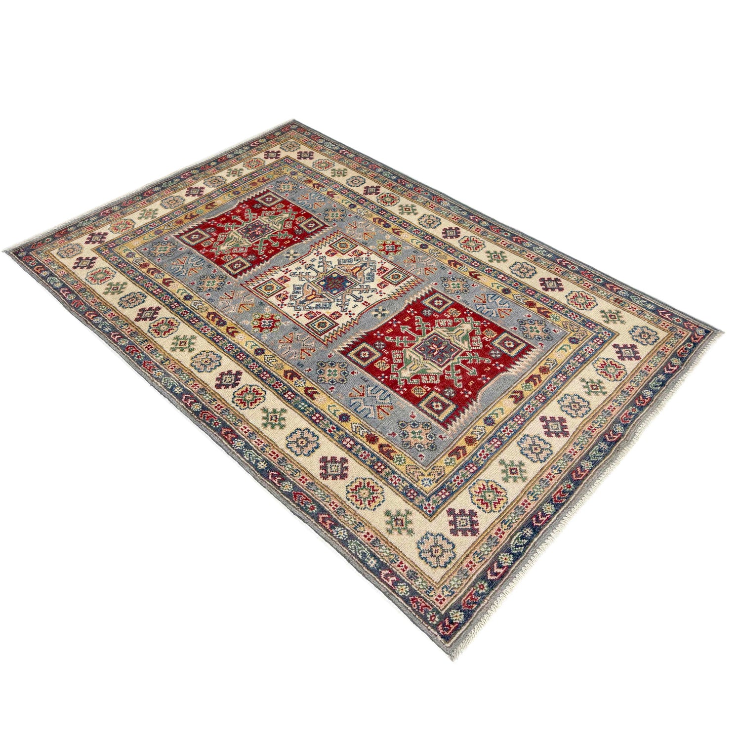Hand knotted Kazak Rugs 3' 9" x 6' 7" ft / 115 x 200 cm - No. R37378