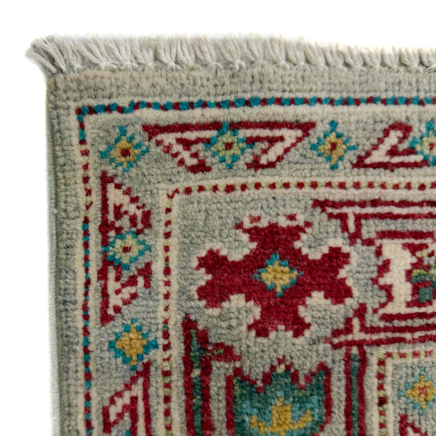 Hand knotted Kazak Carpet 4' 2" x 5' 8" ft / 126 x 173 cm - No. R37383