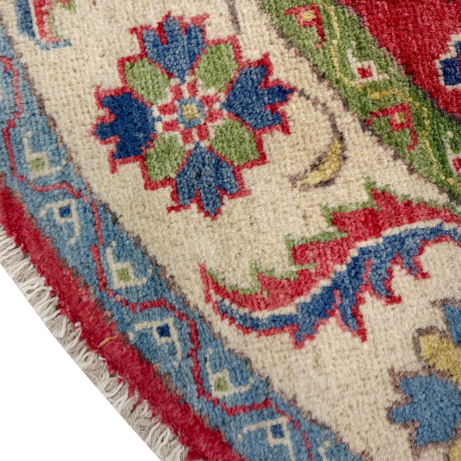 Hand Knotted Round Kazak Oriental Rug 4' 10" x 4' 11" ft / 148 x 150 cm - No. R37384