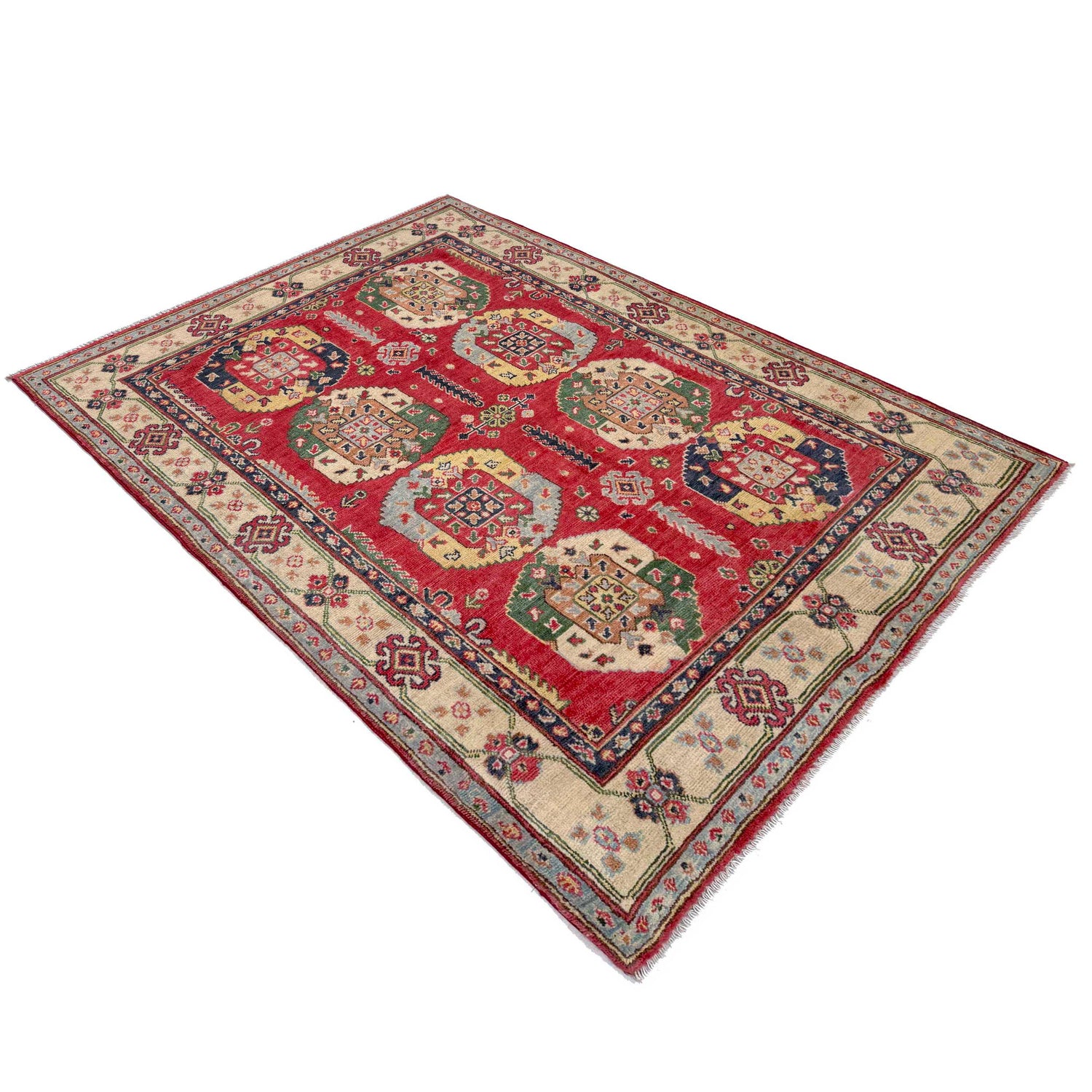 Oriental Kazak Rug 4' 0" x 5' 10" ft / 121 x 177 cm - No. R37386