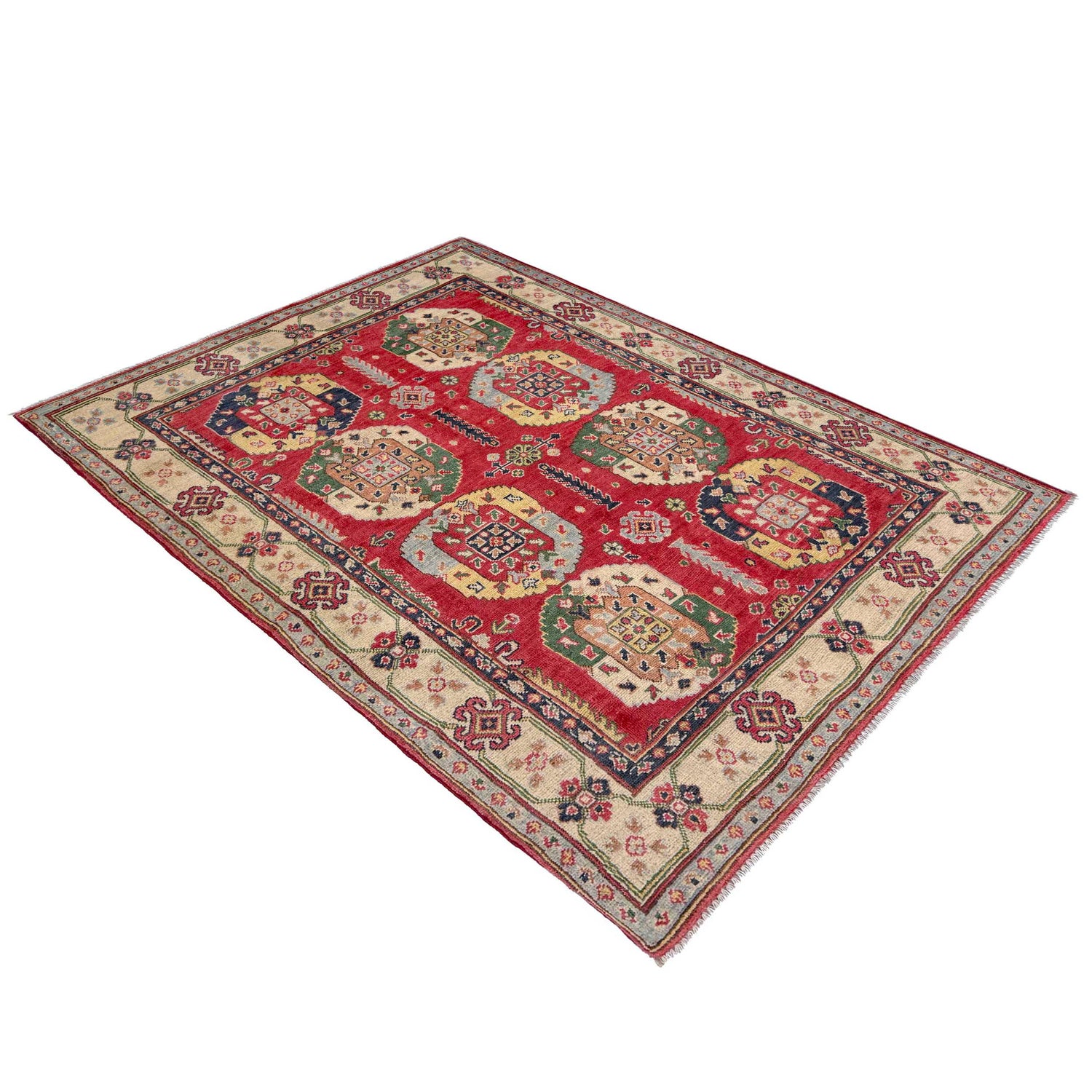 Oriental Kazak Rug 4' 0" x 5' 10" ft / 121 x 177 cm - No. R37386