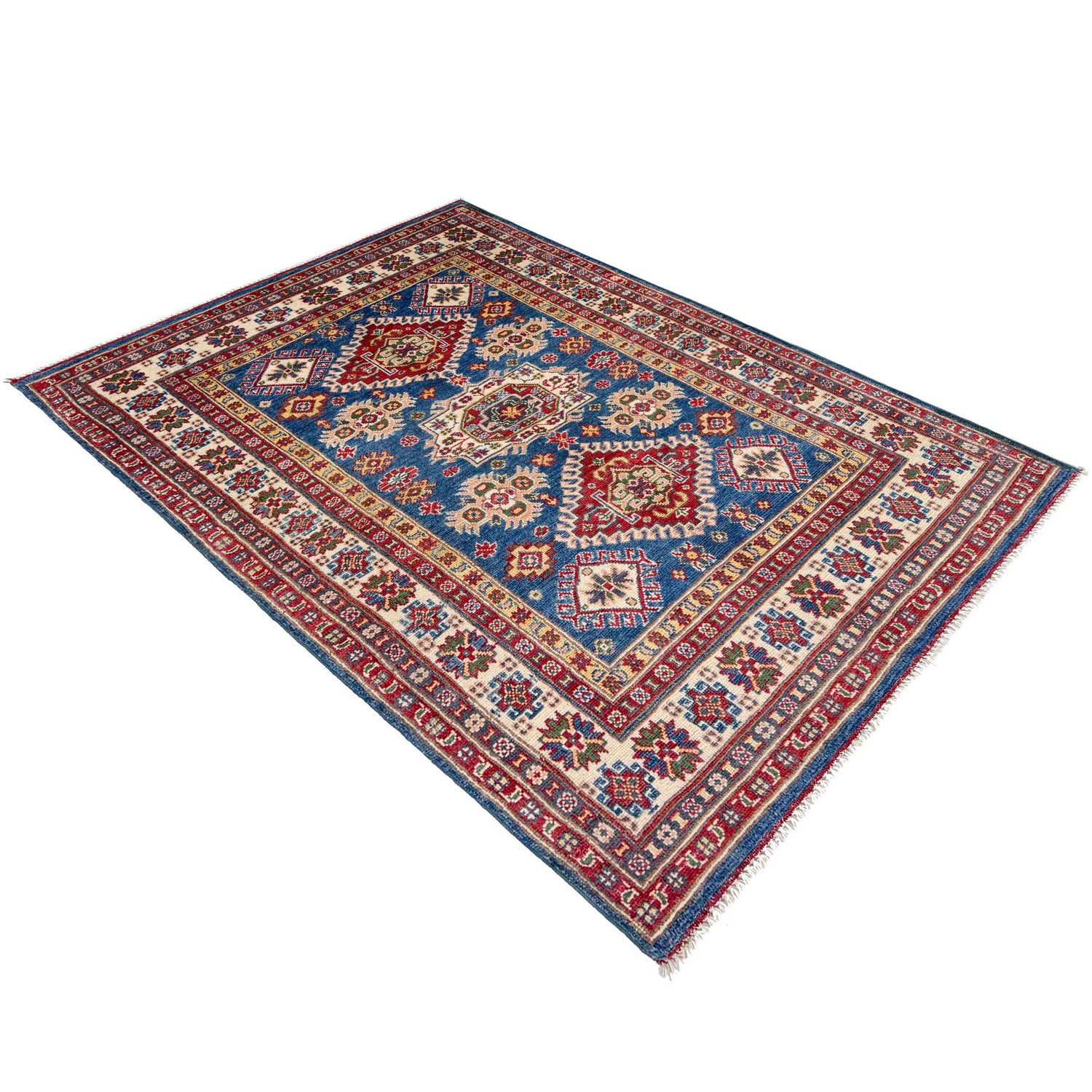 Hand knotted Kazak Carpet 3' 10" x 5' 10" ft / 117 x 177 cm - No. R37387
